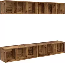 TV staliukas TV spintelių komplektas 4 pcs Senovinis medis 37 x 37 x 107 cm