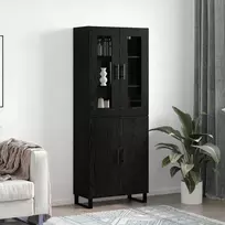 Aukštas spintelė 2 vnt. juoda ąžuolo 69,5 x 34 x 180 cm