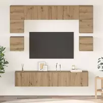 TV staliukas TV spintelių komplektas 8 pcs Amatininkų ąžuolas