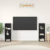 TV staliukas TV spintelių komplektas 2 pcs Juodas ąžuolas 107 x 35 x 37 cm