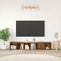 TV staliukas TV spintelių komplektas 2 pcs Senovinis medis 37 x 35 x 107cm