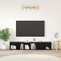 TV staliukas TV spintelių komplektas 2 pcs Juodas ąžuolas 37 x 35 x 107cm