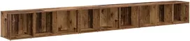 TV staliukas TV spintelių komplektas 3 pcs Senovinis medis 37 x 35 x 107 cm
