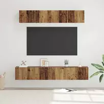 TV staliukas TV spintelių komplektas 5 pcs Senovinis medis Apdirbta mediena