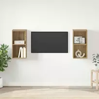 TV staliukas TV spintelių komplektas 2 pcs Amatininkų ąžuolas