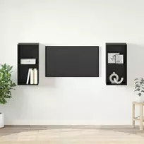 TV staliukas TV spintelių komplektas 2 pcs Juodas ąžuolas 37 x 37 x 72 cm