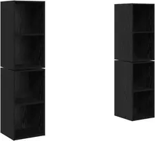 TV staliukas TV spintelių komplektas 4 pcs Juodas ąžuolas 37 x 37 x 72 cm
