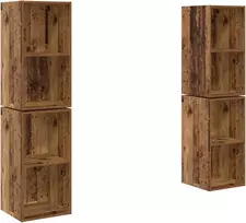 TV staliukas TV spintelių komplektas 4 pcs Senovinis medis 37 x 37 x 72 cm