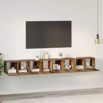 TV staliukas TV spintelių komplektas 4 pcs Senovinis medis 60 x 30 x 30 cm