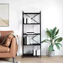 Knygų lentyna 60 x 30 x 155 cm Apdirbta mediena Juodas ąžuolas