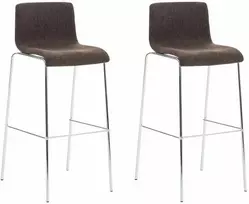 Mville 2 baro kėdžių rinkinys „Hover“ audinys, 4 kojų rėmas, rudas, chromas