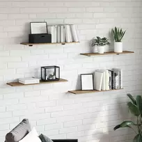 Knygų lentyna 3 aukštų 4 vnt. 80 x 20 x 1,5 cm Apdirbta mediena