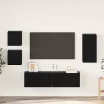 TV staliukas TV spintelių komplektas 5 pcs Juodas ąžuolas Apdirbta mediena