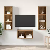 TV staliukas TV spintelių komplektas Senovinis medis 37 x 37 x 107 cm