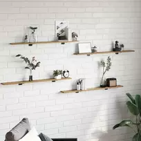 Knygų lentyna 4 pcs Ruda 100 x 10 x 1,5 cm Apdirbta mediena