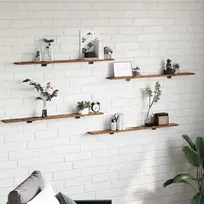 Knygų lentyna 4 pcs Ruda 100 x 10 x 1,5 cm Apdirbta mediena