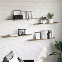 Knygų lentyna 4 pcs Ruda 100 x 20 x 1,5 cm Apdirbta mediena
