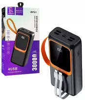 Išorinė baterija POWER BANK DENMEN 30000mAh (4xUSB; 1xUSB-C) juoda