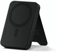 Satechi „OntheGo Powerbank 10K“ – magnetinė išorinė baterija su stovu, 10k mAh, suderinama su „MagSafe“ ir „Qi2“ (juoda)