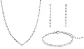 Troli Prabangus papuošalų rinkinys su skaidriais kristalais (karoliai, apyrankė, auskarai)