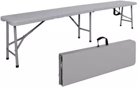 Poland Į dėklą sulankstomas maitinimo suolas 180 cm RATTAN pilkos spalvos