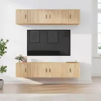 TV staliukas Televizoriaus spintelių komplektas, 6 dalių, ąžuolo, mediena
