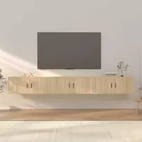 TV staliukas Sieninės televizoriaus spintelės, 3vnt., ąžuolo, 100x34,5x40cm