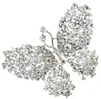 Troli Dazzling Butterfly Brooch Sidabrinis
