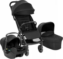 Vežimėlis Graco Myavo Trio, su lopšeliu ir autokėdute, 0-22 kg, Juodas