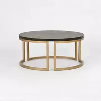 Apvalus kavos staliukas Seville, 90 cm, juoda