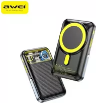 Induction powerbank Awei PA-10 10000mAh MagSafe juodos spalvos