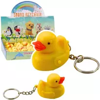 Lean Toys Raktų pakabukas anties formos su LED šviesa ir garsu, 4.5x3.5 cm