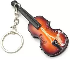 Indominiguitars Medinis smuiko raktų pakabukas iš mahagono – dovana smuikininkui