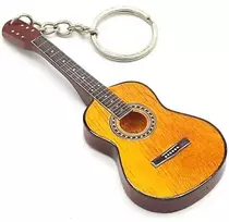 Indominiguitars Medinis klasikinės gitaros raktų pakabukas – raudonmedis, dovana gitaristui
