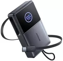 Joyroom JR-PR1 10000mAh 22.5W Powerbank with Built-in Retractable USB-C Cable – juodos spalvos