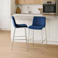 Mville Baro taburetė Hoover, velvetinė, 4 kojų, chromo