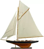 Hobilt Legendinės burinės jachtos „Columbia“ modelis 104 cm – medinis, drobės burės
