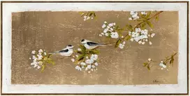 Frame Paveikslas su rėmeliu 60x120cm, paukštis ant aukso