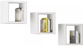 AKORD Sienos lentyna rinkinys 3 baltos 25x15x25