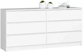 AKORD Baltas 160x40x77 lentyna 6 stalčiai