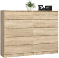 AKORD Komoda 10 stalčių Dąb Sonoma 160x40x121