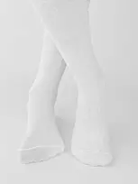 NOVITI RB012-G-01 Pėdkelnės medvilninės silkės juostelės baltos spalvos 80/86