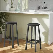 Songmics VASAGLE baro kėdės, 2 vnt. rinkinys, baro kėdės 65 cm aukščio, virtuvės kėdės su metaliniu rėmu