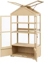 Medinis mini šiltnamis su 4 lygiais, stoglangiu
