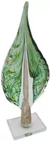 Stiklinė dekoracija „Lapas“, 12×7×32.5 cm Žalias