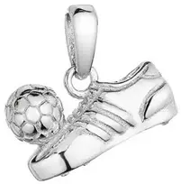 Evolution Group Sidabrinis pakabukas Futbolo žaidėjas su kamuoliu 64014