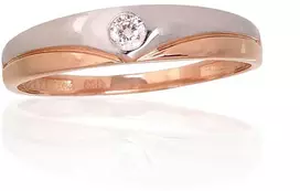 Auksinis sužadėtuvių žiedas. Praba: 585°, Metalas: Raudonas Auksas, Akmuo: Cirkonai - 18 - 1.35 g.