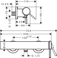 Dušo maišytuvas Hansgrohe Finoris 76620700, baltas matinis
