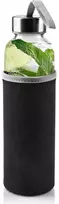 Gertuvė Stiklinis buteliukas su neopreno dangteliu, juodas, 490 ml