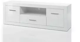 TV staliukas TV stovas Bianco, 180 cm, baltas blizgesys